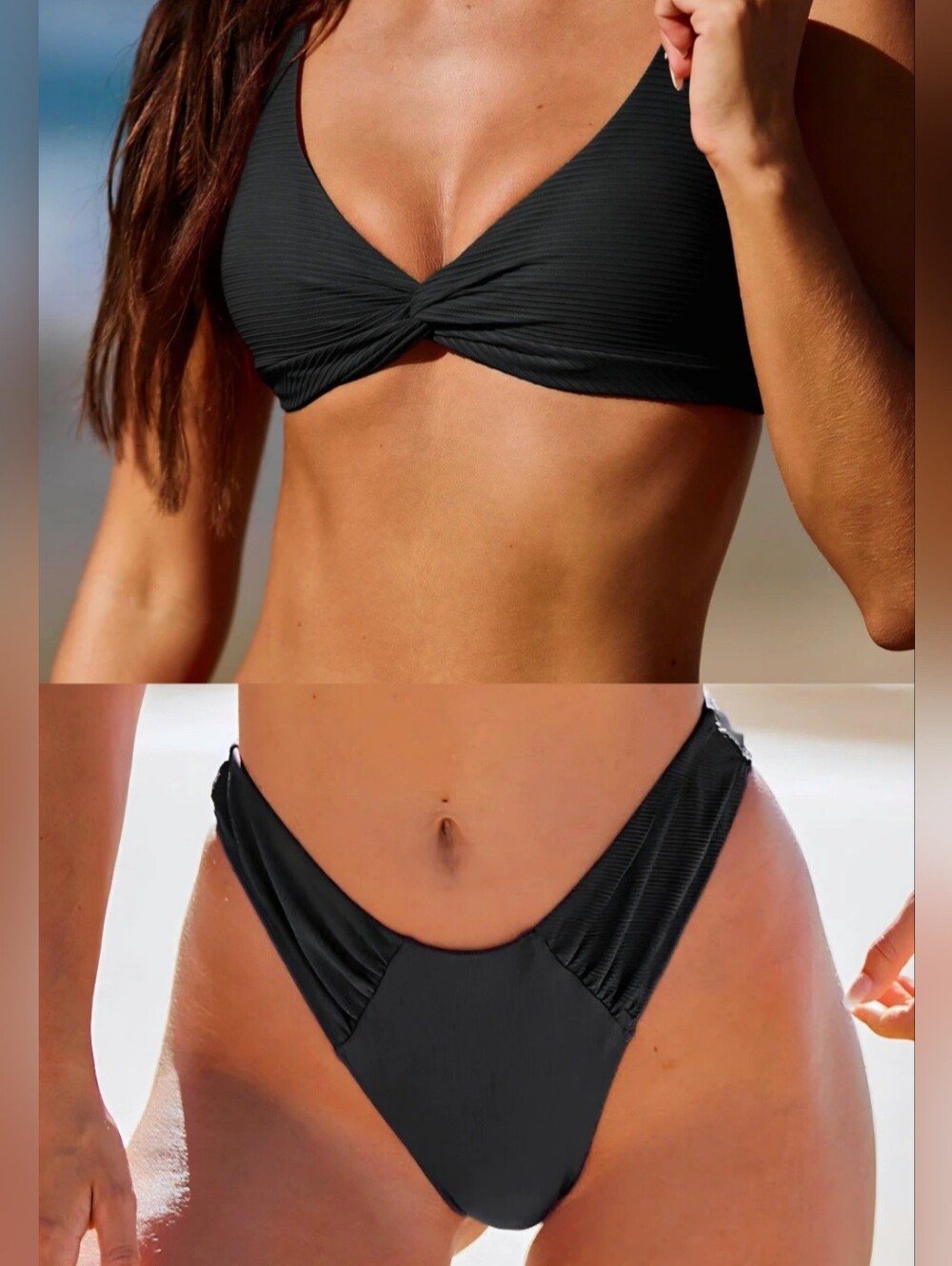 NWT Berlook Twist Black Matching Bikini Set